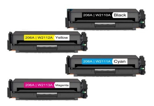 Kit 4 Toner Para Hp 206a Prom255 Mfp M282 M283 Sin Chip