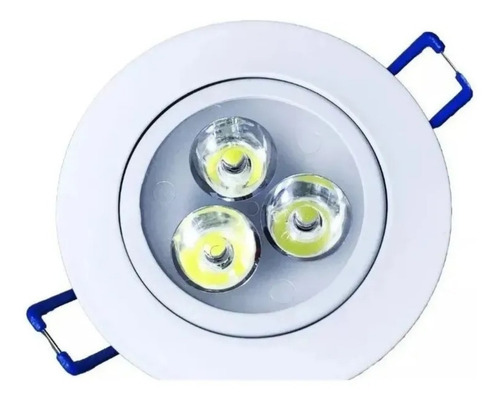 Kit 10 Spot Dicroica Super Led Redondo Embutir Sanca 3w