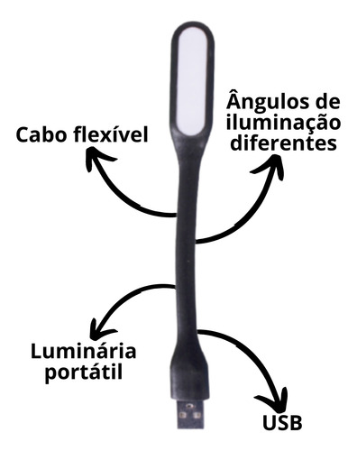 Mini Luz Led Luminária Notebook Pc Lâmpada Usb Flexível