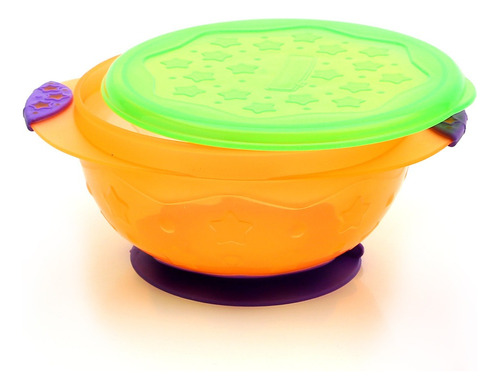 Bowl Con Sopapa Para Bebés Tamaño Large - Baby Innovation Color Naranja Liso