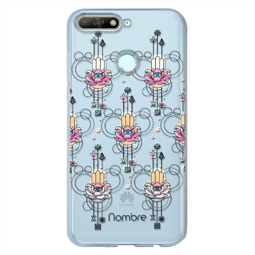 Funda Huawei Mano Fátima Antigolpes Personalizada Con Nombre