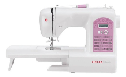 Máquina de costura reta Singer Starlet 6699 portátil branca/rosa 220V