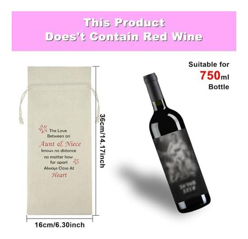 Gfhzdmf Regalos De Tía De Sobrina Bolsa De Vino De Vino De
