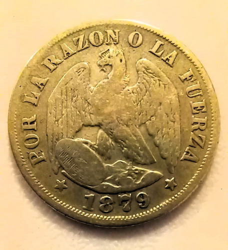 20 Centavos De Plata 1879 De Chile-periodo Guerra Pacifico