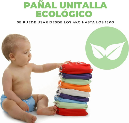 6 Pañales Reutilizables Tela Para Bebé Ecologico +6 Insertos