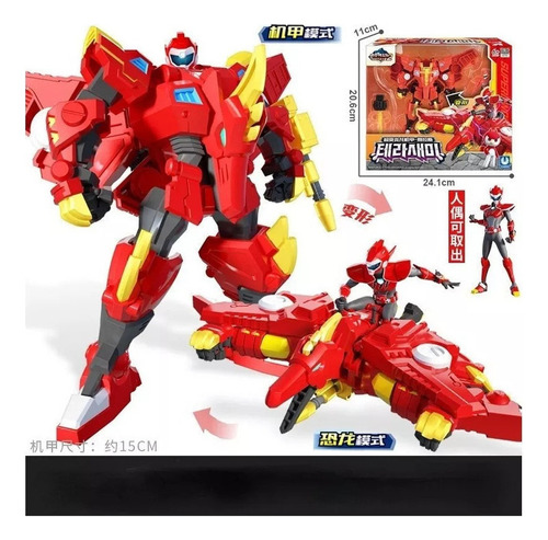 Robot Mecha Warrior Mini Agente Super Dinosaur Force 2 Color Rojo