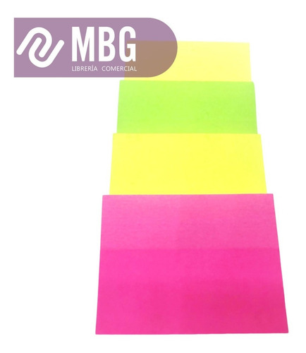 Imagen 2 de 6 de Notas Adhesivas Ezco Fluo X4 Blocks 38x50mm 50 Hojas