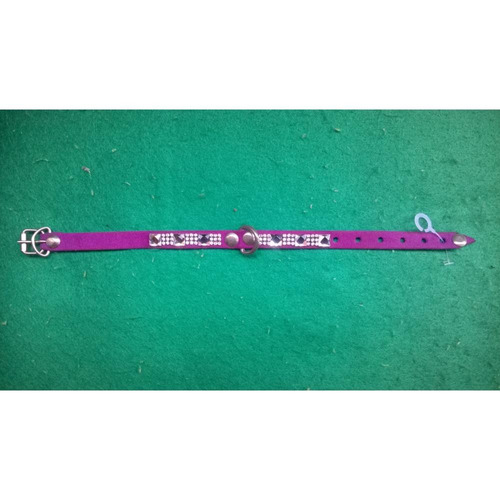 Collar De Piel Morado Con Diamantes