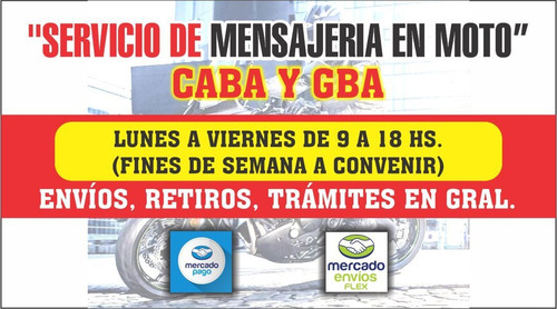 Imagen 2 de 2 de Servicio De Mensajeria En Moto Caba Y Gba