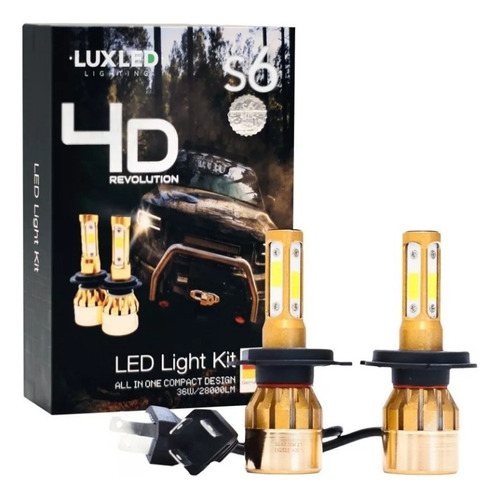 Lámpara Kit Cree Led S6 4d H4 12v 28000l 4caras Lux Led