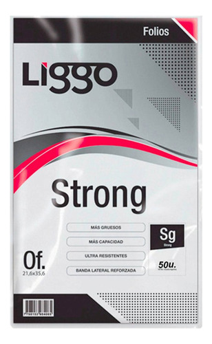 Folios Oficio Strong Liggo 100 Micrones X 50 Unidades