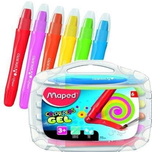 Crayones Gel Maped Color Peps X6 Lavables Acuarelables Full