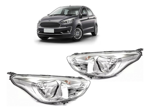 Juego De Opticas Ford Ka 2019 2020 2021 2022 Cromadas