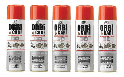 5 Orbicar Descarbonizante Spray Limpa Carburador Tbi Injetor