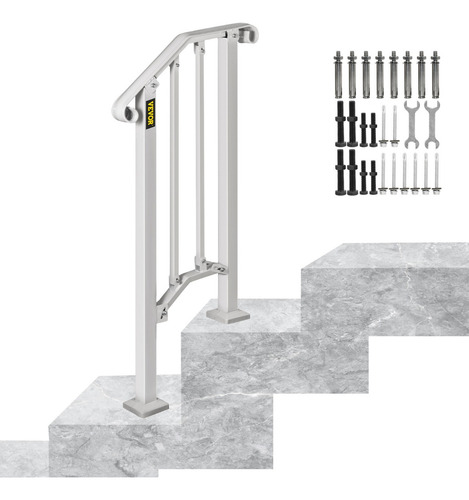 Vevor Barandal De Pasamanos De Escaleras 1 O 2 Pasos Hierro Color Blanco