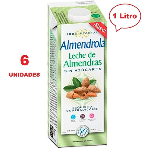 Leche De Almendras Sin Azucar 6x1 Litro