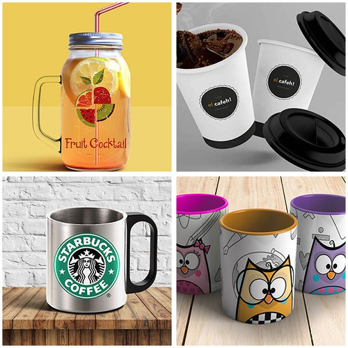 245 Mockup Sublimação Caneca, Copos, Squeeze Psd Editáveis