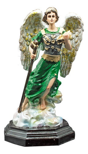 Arcangel San Rafael Angel Escultura 35 Cm Ojo De Vidrio