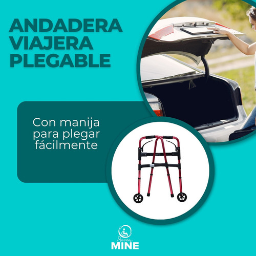Andadera Viajera Plegable, Llantas Delanteras Sc-920