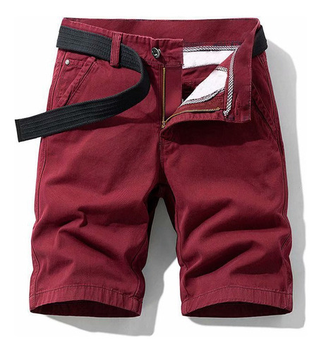 Pantalones Cortos Cargo Casuales De Color Liso Para Hombre
