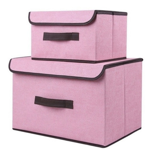 Caja Organizadora Con Tapa Tela Plegable Grande