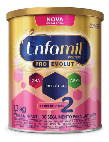 Fórmula Infantil Premium 2 Pro Evolut Lata 1,3kg Enfamil Sabor Sem sabor