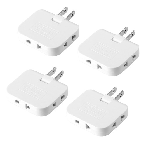 2 Enchufe Adaptador 10a 2500w Multiple Plano Universal
