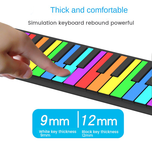 Teclado Digital De 49 Teclas, Piano De Rollo Flexible Con Al