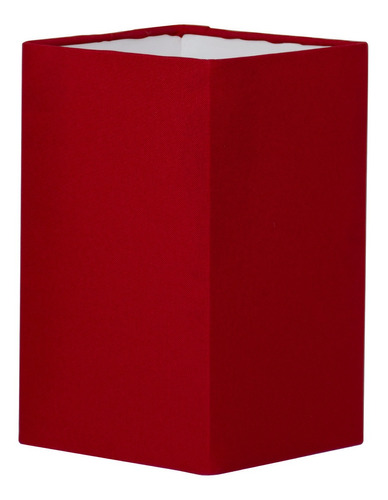 Cúpula Quadrada De Abajur Tecido Vermelho 12x20cm
