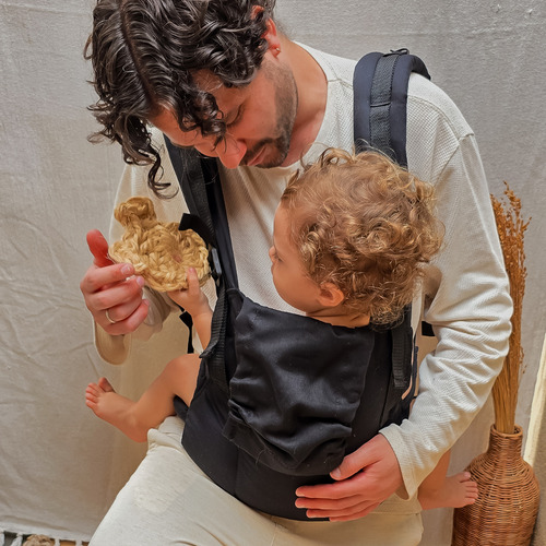Mochila Evolutiva Canguru Ergonômico Bebê | Colo De Urso Preta