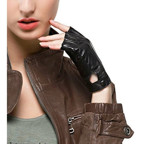 Chal Guantes De Cuero De Napa Para Conducir Para Mujer Guant