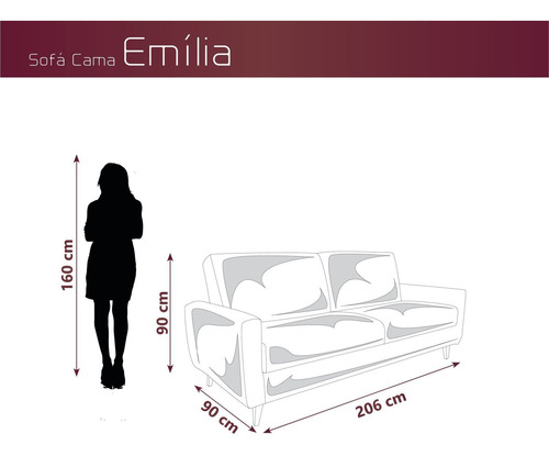 Sofá Cama 3 Lugares Reclinável Emília Matrix