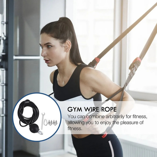 Cable De Polea Ajustable Negro Para Sistema De Gimnasio De 5