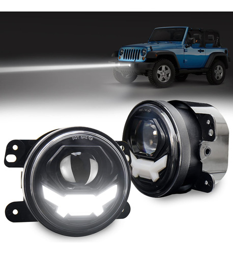 Povtor Luz Antiniebla Jk Drl Blanca 30 W 4  Led Para Jeep Pt