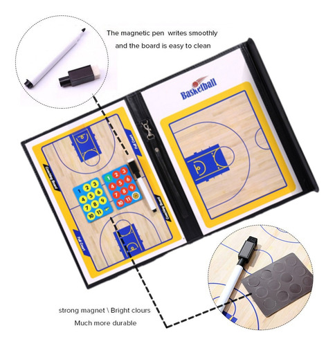 Tablero Táctico Magnético Plegable De Baloncesto Con Marcado