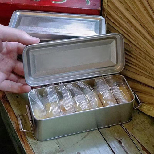 Caixa De Lata De Metal Com Tampa, Lata De Biscoitos, Prata
