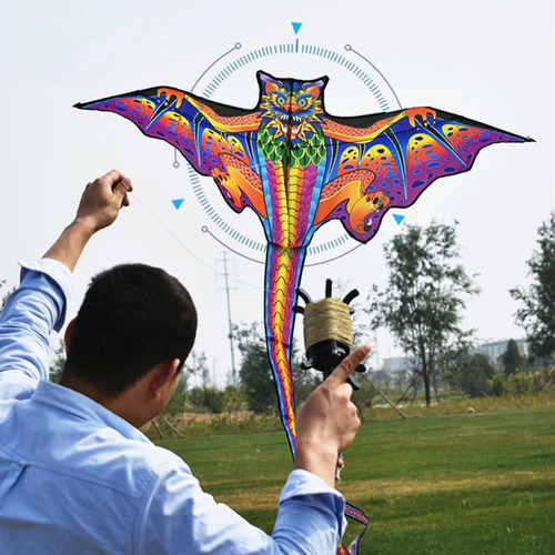 Nuevo Pterodáctilo Cometa 160 Cm Rojo/verde Cometa Dragón De