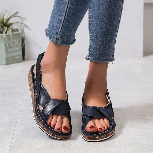 Zapatillas De Plataforma Dama Sandalias Cómodas Talla Grande