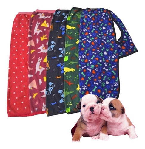 Set X2 Ropa Abrigo Poncho Capa Polar Estampado Recien Nacido