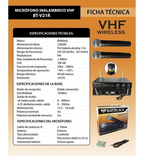 Imagen 5 de 5 de Microfono Karaoke Profesional Inalambrico Profesional, 60mts