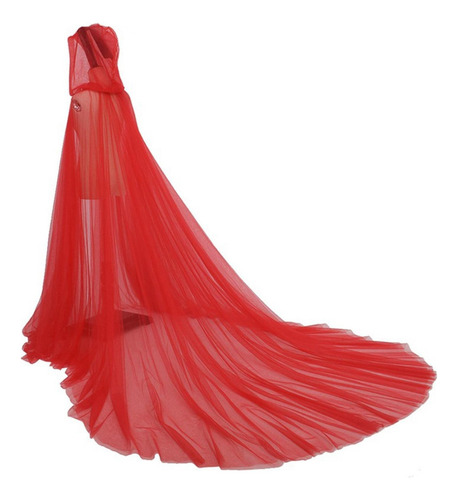 Disfraz De Halloween Capucha Tul Capa Universal Rojo