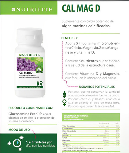 Calcio, Magnesio, Vitamina D3, Nutrilite ,amway, Cal Mag D !
