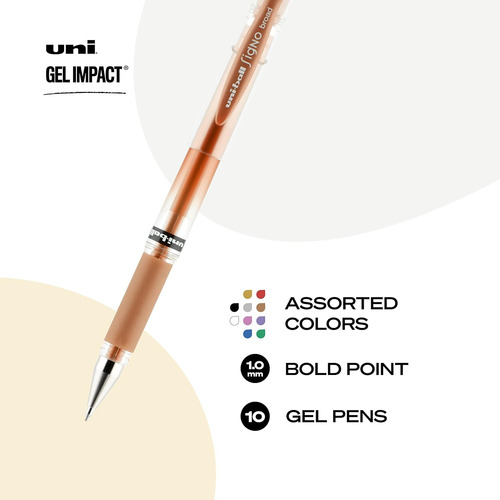Uni-ball Signo 207 Impact Stick - Bolígrafo De Gel, 10 Bolíg