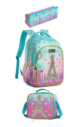 Mochila Y Lonchera Con Forma De Sirena Para Niñas De Primari