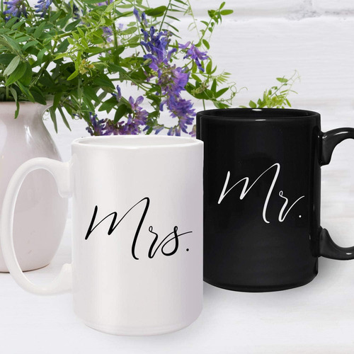 Tazas A Juego Mr And Mrs De Canopy Street, 2 Tazas Gigantes