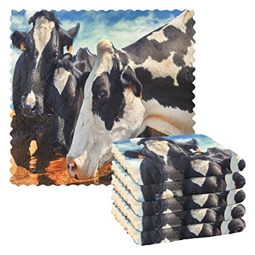 Toallas De Cocina Súper Absorbentes Con Diseño De Vacas De R