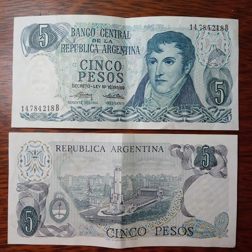 Billete Cinco Pesos Ley 18.188