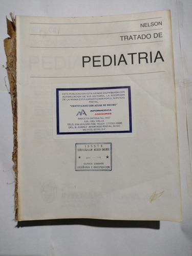 Tratado De Pediatria By Nelson (roto E Incompleto) Novena Ed
