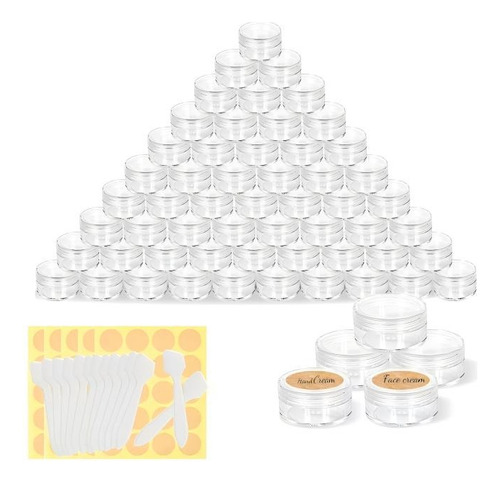 Kit 150 Sets Envases Muestras Pomaderos Viaje Transparentes
