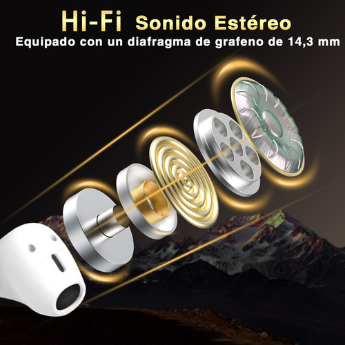 Audifonos Inalambricos Bluetooth Gamer Con Micrófono Hd Integrado,focomylord Auriculares In Ear Open Hange Earbuds Bluetooth Headphones Deportivos Para Oídos Headset,blanco